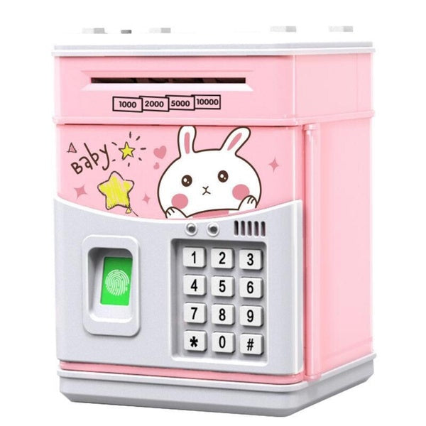 Tirelire électronique pour enfants, tirelire avec mot de passe mignon tirelire ATM, boîte d'économie d'argent en papier à défilement automatique, exc