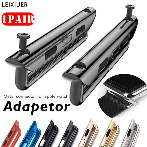 LEIXIUER 1 Pair Stainless Steel Adapter for Apple Watch Band Ultra 49mm 8 7 45mm 41mm 44mm 40mm 42mm 38mm Metal Watchband Accessories Connector for I Matron Inn