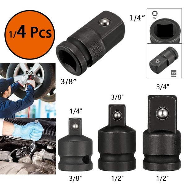 4 Pcs-1pc 1-4" 3-8" 1-2" Air Impact Adapter Converter Impact Socket Adapter Set Reducer for Ratchet Wrenches Repair Power Tool