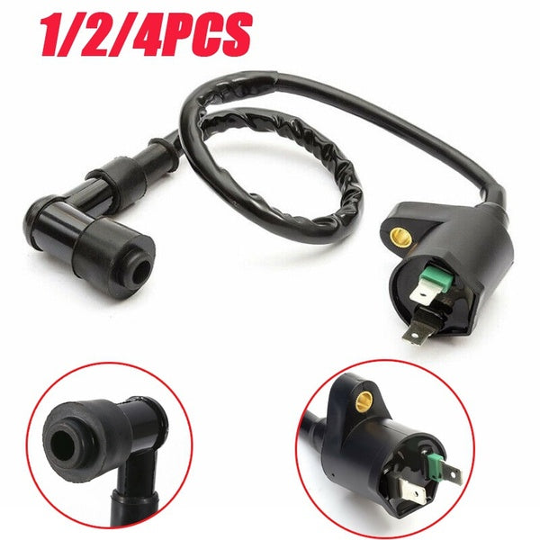 1-2-4PCS Ignition Coil GY6 50cc 125cc 150cc 250cc Moped ATV Quad BIKE Spark Plug Lead Cap