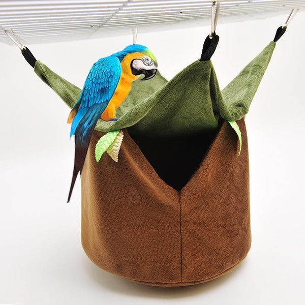 Parrot Parakeet Hammock Small Animals Play Rest Nest Sugar Glider Squirrel Hedgehog Winter Warm Plush Hideout Cave House Pet Mini Hanging Cage