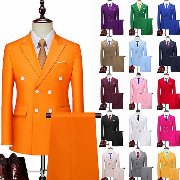 New Men's Wedding Dress (suit+pants) 17 Color Business Casual Suit Fashion Suit Two-piece Party Suit XXS-4XL