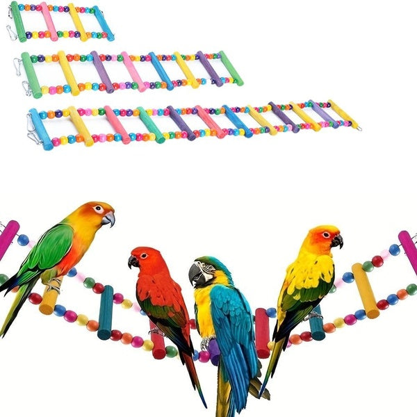 Bird Parrot Toys Ladders Swing Chewing Toys Hanging Pet Bird Cage Accessories Hammock Swing Toy for Small Parakeets Cockatiels, Lovebirds, Conures, M
