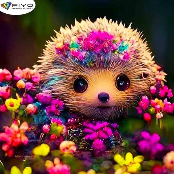 FIYO Lovely Hedgehog Diamond Painting Kits for Adults DIY 5D Diamond Mosaic Diamond Painting Home and Kitchen Fashion Canvas Pictures Wall Decoration
