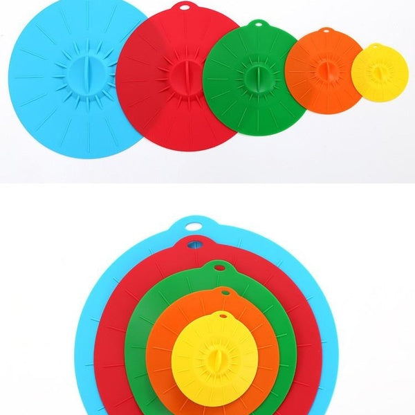 5pcs-set Silicone Microwave Bowl Cover Cooking Pot Pan Lid Cover-Silicone Food Wrap Cooking Tools Kitchen Utensil QA 095