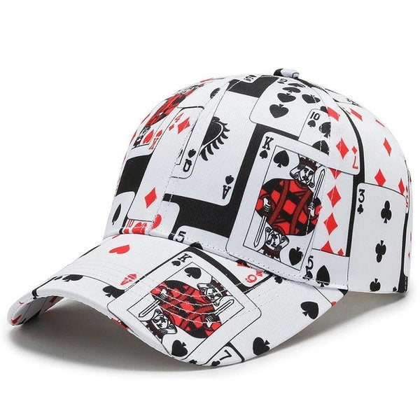 Trend Print Element Baseball Cap Street Hip Hop Poker Hat Outdoor Cap Playing Card Sports Caps