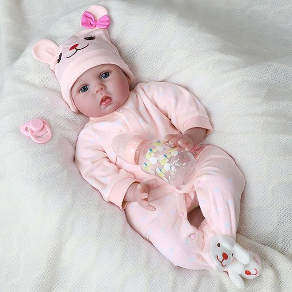22 Inch Reborn Baby Dolls Girl Lifelike Newborn Baby Dolls with Weighted Soft Cloth Body Realistic Dolls