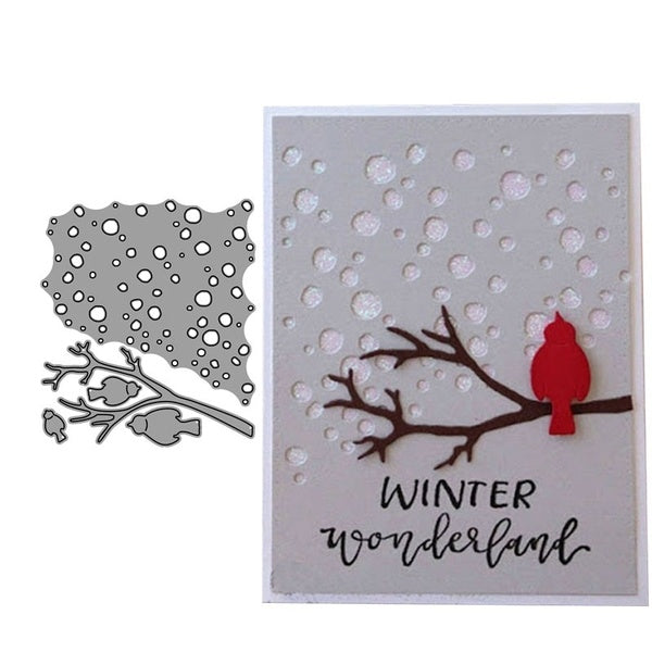 DIY Snow Birds Branch Metal Cutting Die Card Making Scrapbooking Embossing Cuts Stencil Craft Dies Crafts