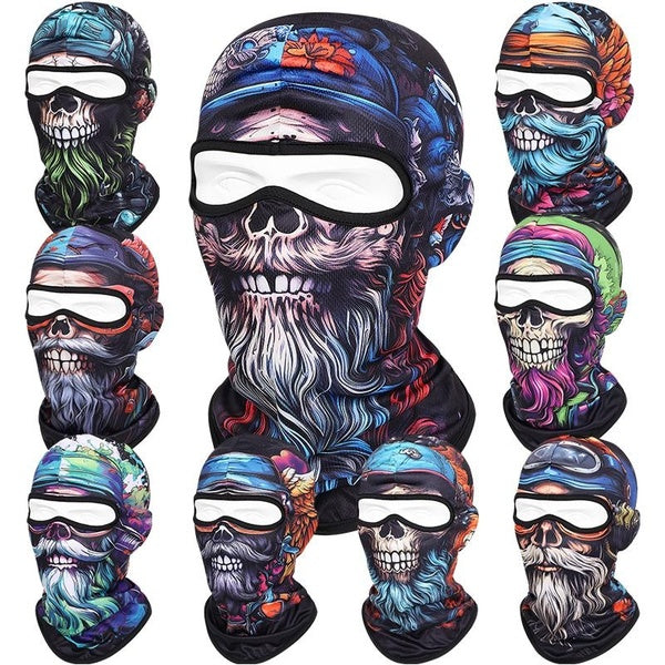 New Fashion Beard Skull Balaclava Mask Windproof Full Face Masks Balaclava Lightweight for Ski Hunting Cycling Fishing