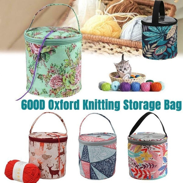 5 Types New Round Knitting Bag Home Daily Storage Bag Wool Yarn Crochet Sewing Needle Handbag Weaving Tool Tote Yarn Storage