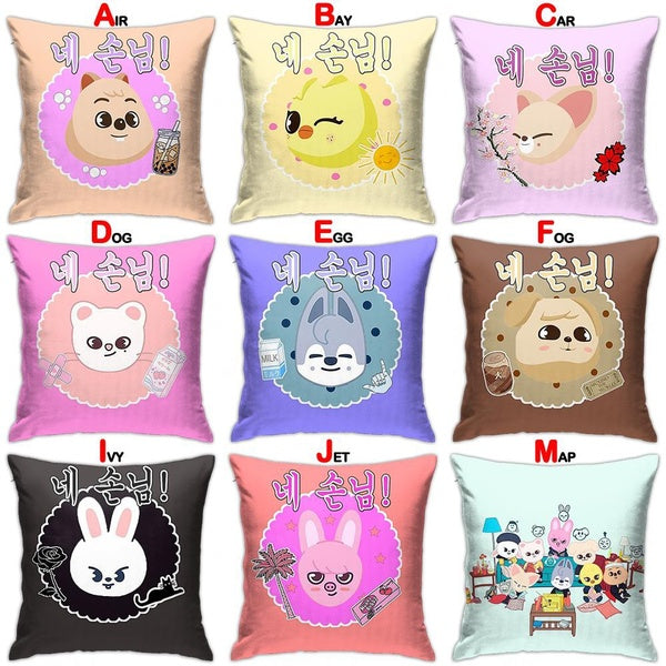 SKZOO Stray Kids SKZ Bang Chan Lee Know Changbin Hyunjin Han Felix Seungmin I. N Fashion Pattern Cushion Cover Throw Pillow Case Cover