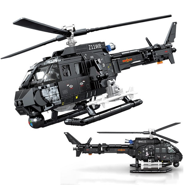 New Z-11b Helicopter Aircraft Fighter Model Building Block Brick Educational Assembly Toy Children Boy Gift