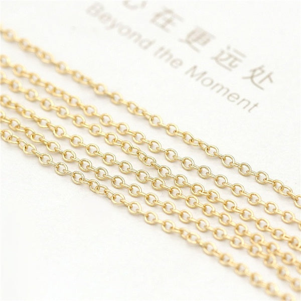 Classics 2 Meters18K Real Gold Plated 1.2mm1.5mm2.0mm Thin Chain for DIY Jewelry Making Wholesale Brass Chains Accessories Findings Matron Inn