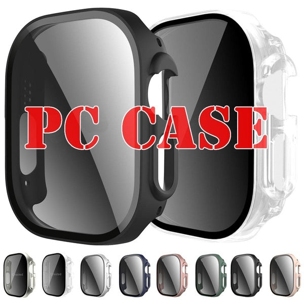 Anti-Spy Tempered Glass Film with PC Case for Apple Watch Ultra 2-Ultra 49mm for IWatch Series 9 8 SE 7 6 5 4 45mm 41mm 44mm 40mm, Screen Protector
