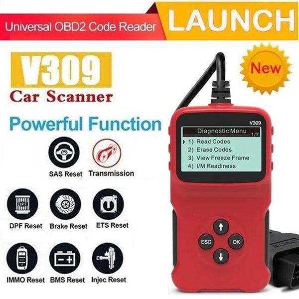 Upgrade OBD2 V309 Vehicles Code Reader Automotive Erase-Reset Fault Codes Diagnostic Scanner Code Reader Scanner Car Diagnostic Tool Auto Accessorie