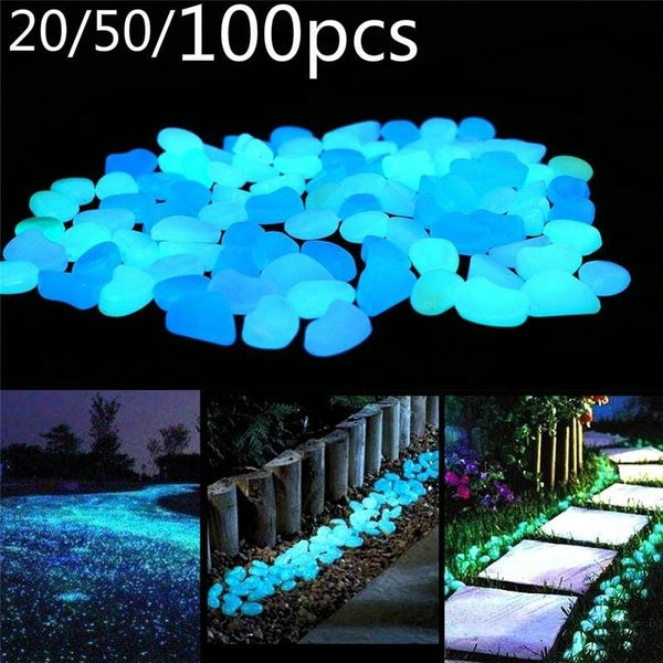 20-50-100pcs Luminous Stones Glow In The Dark Pebbles Glowing Stones for Outdoor Walkways Home Garden Yard Decor Fish Tank Pebble Rocks