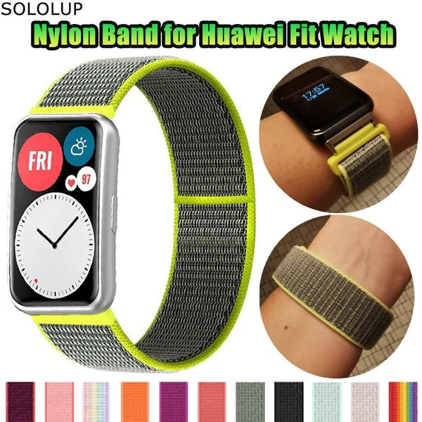 SOLOLUP Nylon Loop for Huawei Watch Fit Band Strap Smartwatch Sport Accessories Replacement Wristband Belt Bracelet for Huawei Fit Watch Matron Inn