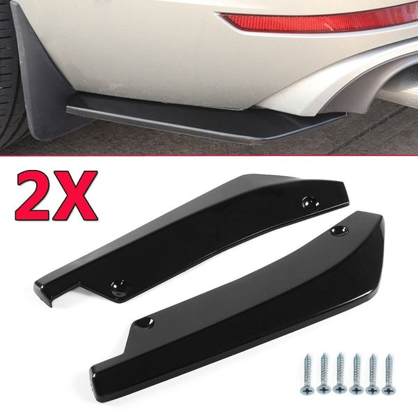 Universal Glossy Black Rear Bumper Lip Diffuser Splitter Canard Protector Car