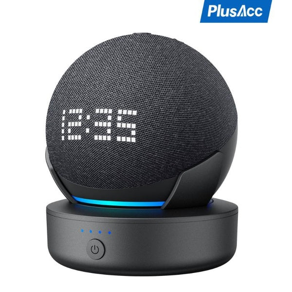 Base de batterie rechargeable PlusAcc pour Echo Dot 5th 4th Gen 10000mAh Portable Power Bank pour Alexa Dot 5 Speaker Docking Station