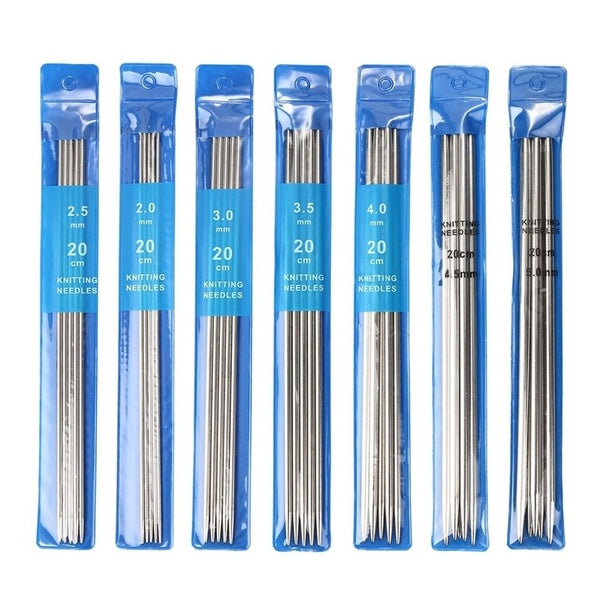 35pcs-Set 20cm Stainless Steel Straight Knitting Needle for DIY Crochet Hooks Sewing Needles Kits 2-2.5-3-3.5-4-4.5-5mm