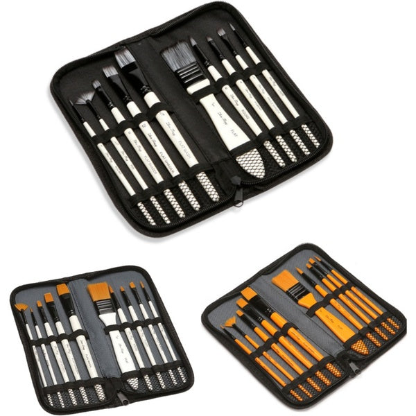 10 nylon brush watercolor brushes with board brush cloth bag brush set for watercolor oil painting or acrylic painting nylon brush set with zipper bo