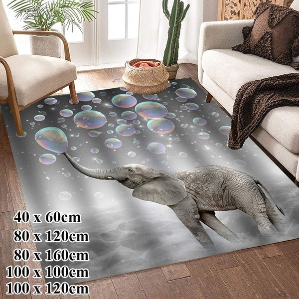 3D Bubbles Elephant Rugs for Home Living Rooms Bedroom Fashion Anti Skid Carpet Mats 5 Sizes 40 * 60cm - 80 * 120cm - 100 * 100cm - 80 * 160cm - 100