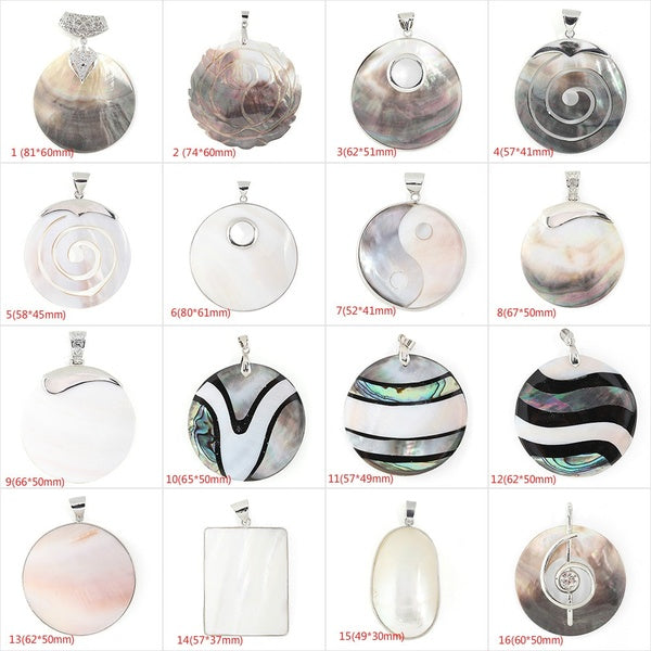1pcs Mother Of Pearl Natural Sea Shell Pendant Abalone Paua Shell Pendants Charms Accessories DIY Jewelry Making Supplies