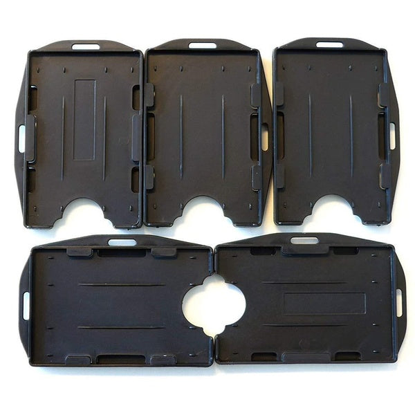 5pcs Vertical and Horizontal Dual-purpose Transparent 2-3 ID Card Holder Hard Plastic Credit Card Holder Rigid ID Badge Protector Office School Suppl