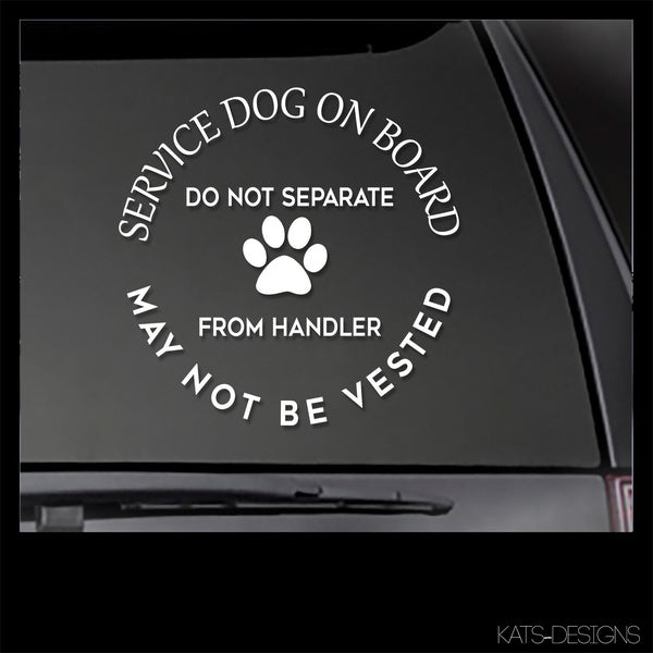 2PCS SERVICE DOG Vinyl Decal Sticker
