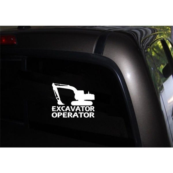 15.5CM*12.4CM Personality Vinyl Accessories Excavator Operator Car Sticker Decal Black Silver C15-3220