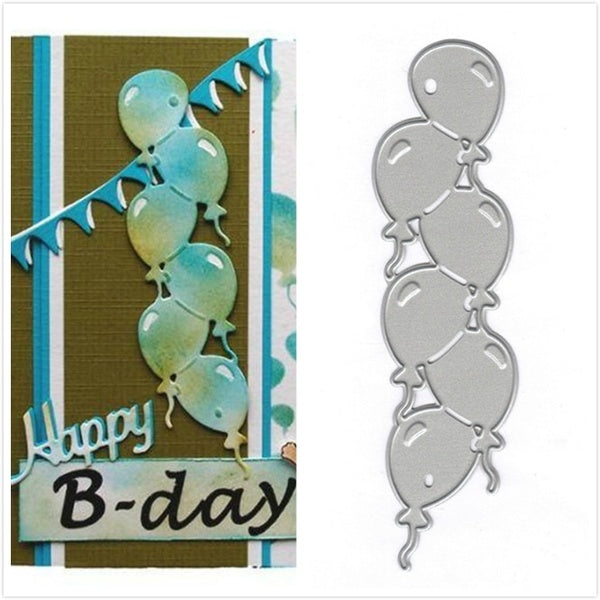Bricolage ballons meurt anniversaire métal coupe meurt Scrapbooking carte faisant gaufrage pochoir Album artisanat meurt