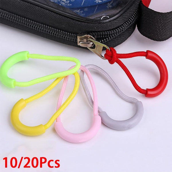 10-20 pièces PVC fermeture éclair cordon de traction 10 couleurs fermeture éclair tête tirer extracteur fin ajustement corde étiquette fixateur ferme
