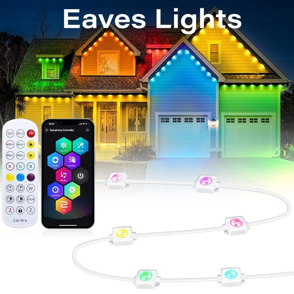 2024 NEW RGBW Permanent Outdoor Lights Eaves Lights, Dimmable IP67 Waterproof Smart Christmas Lights for Outdoor Decor, Daily and Holidays Accent Lig