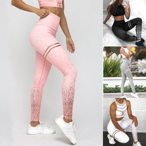 Mode femmes taille haute imprimé Yoga pantalon mince extensible Sport course pantalon Gym vêtements Fitness Leggings