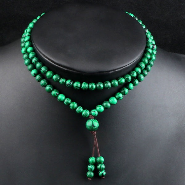 6 MM 108 Mala Perles Pierre Naturelle Malachite Oeil De Tigre Collier De Mode Méditation Prière Yoga Femmes Hommes Charme Bracelets Bijoux Cadeau