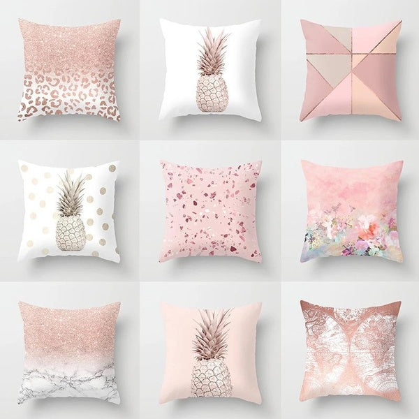 Gold Leaves Print Pillow Cover Home Cotton Pillowcase Cushion Cushion Decorative Cushions for Sofa Seat Covers Throw Pillow Case