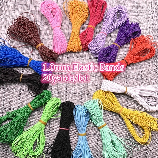 20 mètres 1.0mm haute-élastique ronde bande élastique bande de caoutchouc cordon élastique bricolage couture artisanat