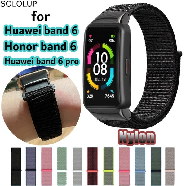 SOLOLUP Bracelet Sport pour Huawei Band 6-6 Pro pour Huawei Band6 Smartwatch Ceinture de Remplacement Respirant Bracelet en Nylon Souple pour Honor B