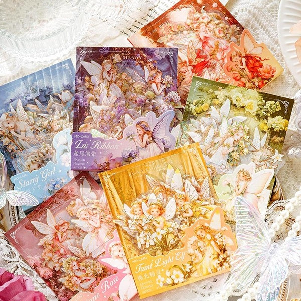 Paquet d'autocollants décoratifs'série ange fleur, 30 pièces, matériel parfait pour le journal, fournitures de Scrapbooking, bricolage