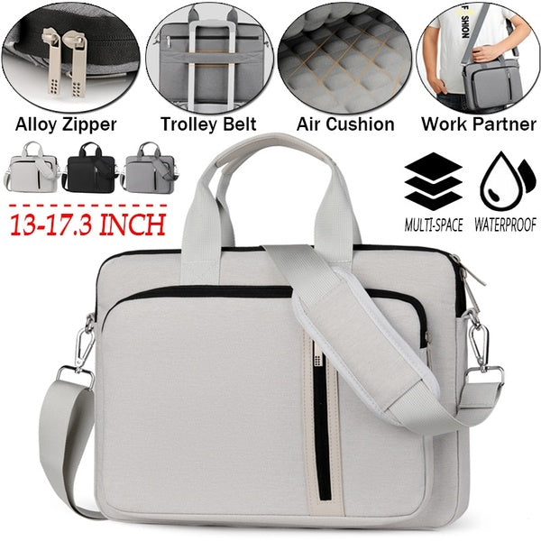 13" 14" 15.6" Multi-use Strap Laptop Sleeve Computer Bag Shockproof with Handle Men's Fashion Waterproof Briefcase Notebook Case for MacBook