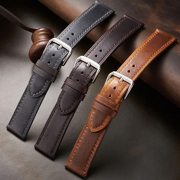 Genuine Leather Watch Band 18mm,19mm, 20mm, 21mm, 22mm Top Grain Leather Watch Strap Watchbands