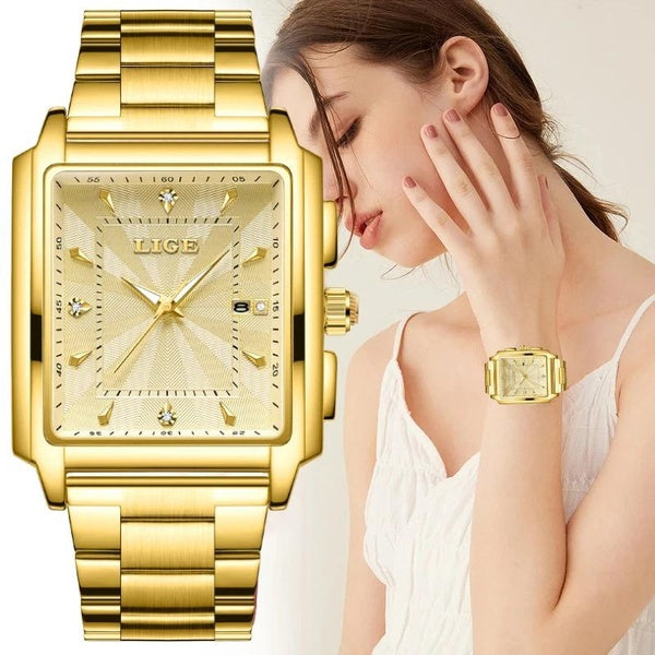 LIGE Montre étanche à la mode pour femmes Top marque de luxe femmes montre décontractée sport date femmes montres à quartz Montre Femme