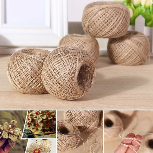 30-200M Natural Jute Rope Twine String Cord for DIY Craft Making supplies []