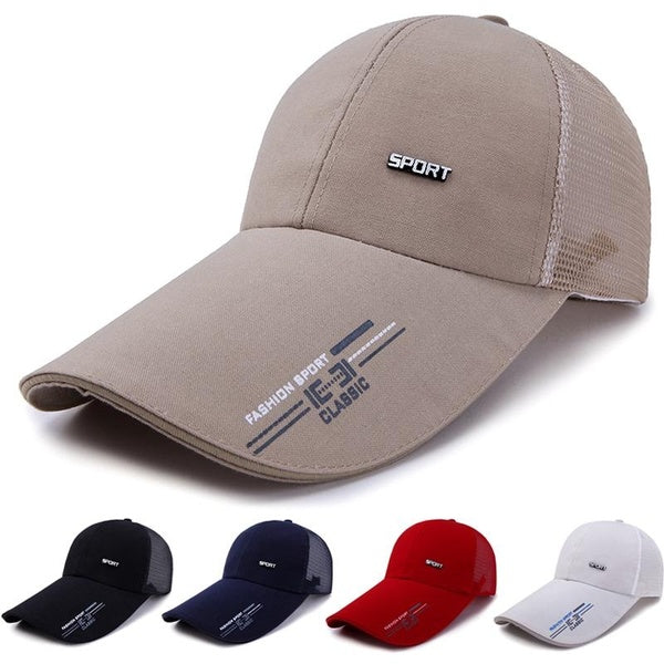 11cm Long Visor Men Hat Summer Quick Drying Trucker Cap Outdoor Sun Shade Fishing Hats Cool Strapback Baseball Caps for Women