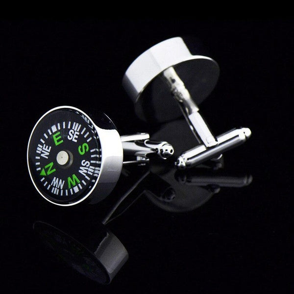 Green Compass Styling Cufflinks Fashion Personality French Shirt Cuff Links Men's Business Casual Suit Accessories Gifts for Men Matron Inn