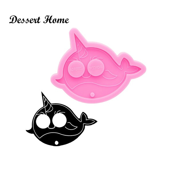 DY0806 DIY Crystal Epoxy Whale Self-defense Mold, Resin Silicone Keychain Mold Defense Tool, UV Epoxy, Molds for Epoxy Resin Jewellery Making