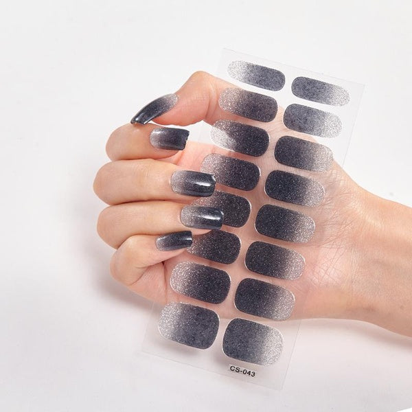 New Nail Stickers Fashion Nail Wraps Self Adhesive Manicure Decoracion Nail Strips Nail Sticker Set Nail Art 16 Style