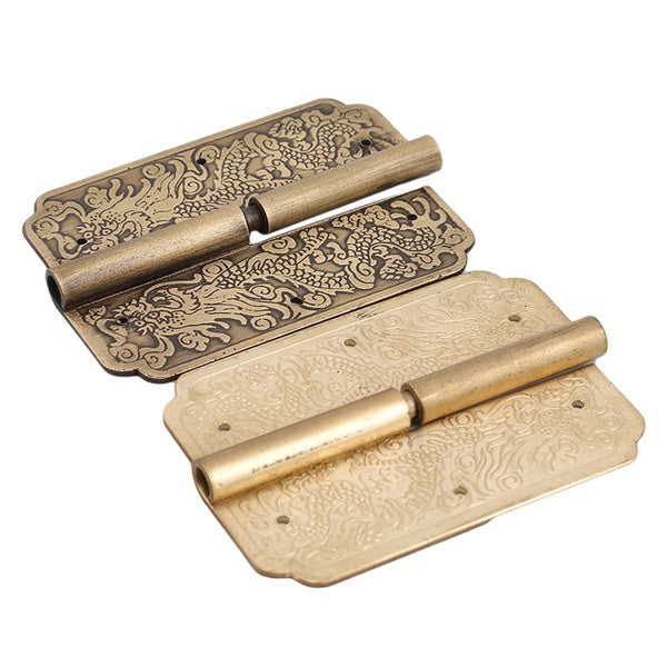 80*58mm Antique Bronze Furniture Hinges Cabinet Drawer Door Hinge Decorative Fittings Jewelry Box Hinges Left Right