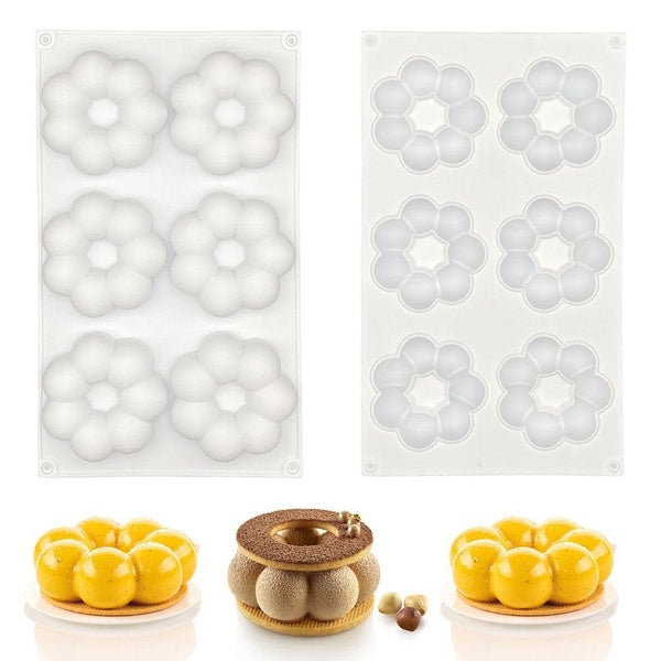 6 Cavity Flower Silicone Cake Mold Mousse Baking Pastry Pan Silicone Moulds for Sweets Dessert Mousse Baking Forms Bakeware