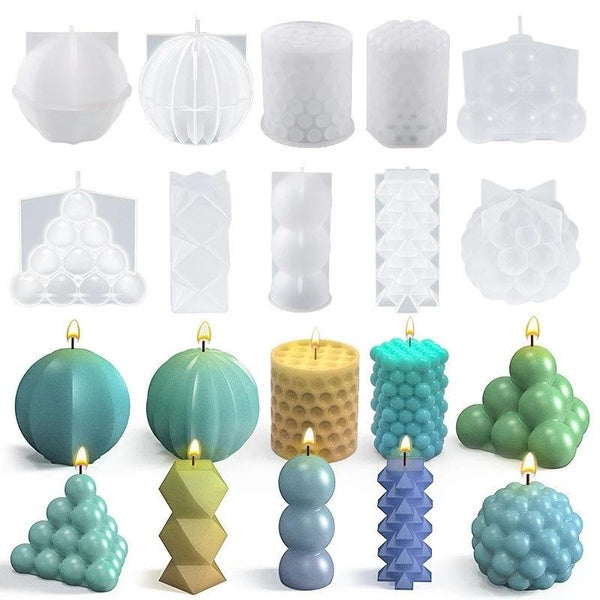 10 Styles DIY Steric Cylinder Ball Lantern Shape Candl Making Molds Silicone Moulds Resin Epoxy Mold Handmade Home Table Decoration Craft Making Tool
